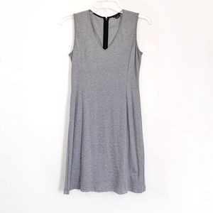 Theory Women's Fitted A Line V-Neckline Gray Dress